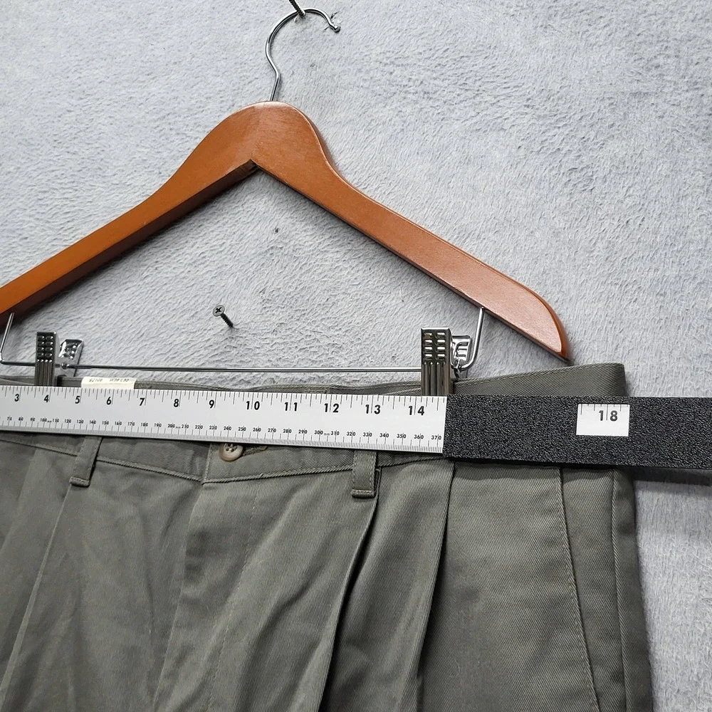Dockers Men Pants 36X32 Olive Chino Twill Pleated Button 32